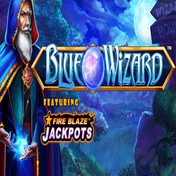 Blue Wizard Fire Blaze Jackpots by Rarestone Gaming, showcased at pelikaani-casinos.fi – game logo